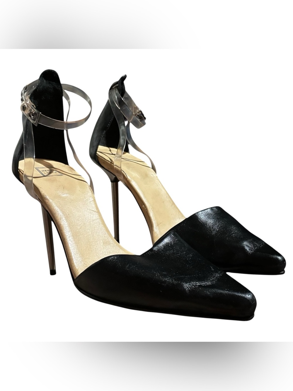 Herve Leger Ankle Strap Heel Pumps